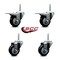 Service Caster 3 Inch Black Polyurethane Swivel 58 Inch Threaded Stem Caster Set 2 Total Lock Brakes SCC-TSTTL20S314-PPUB-BLK-58212-2-S-2 - alternate 3